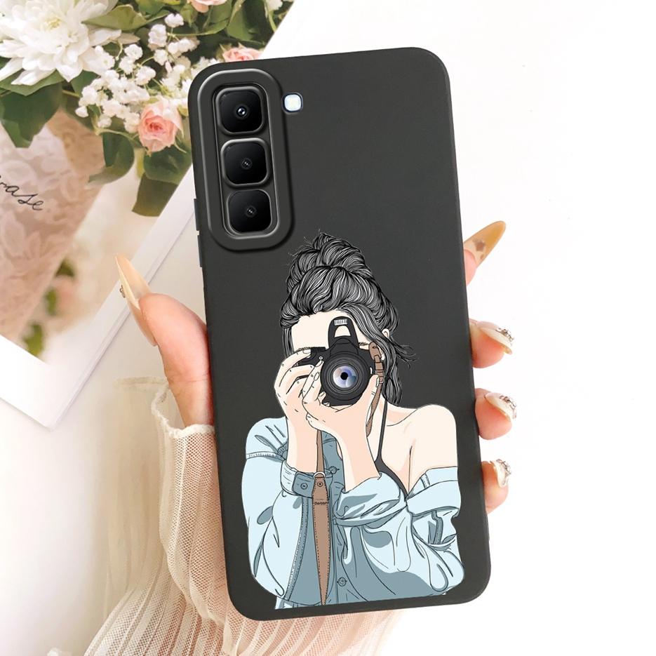 For Infinix Hot 70 5G Case X6895 X6895B Pretty Girl Sunflowers Painted Cover Soft TPU Phone Case For Infinix Hot 70 Hot70 Fundas