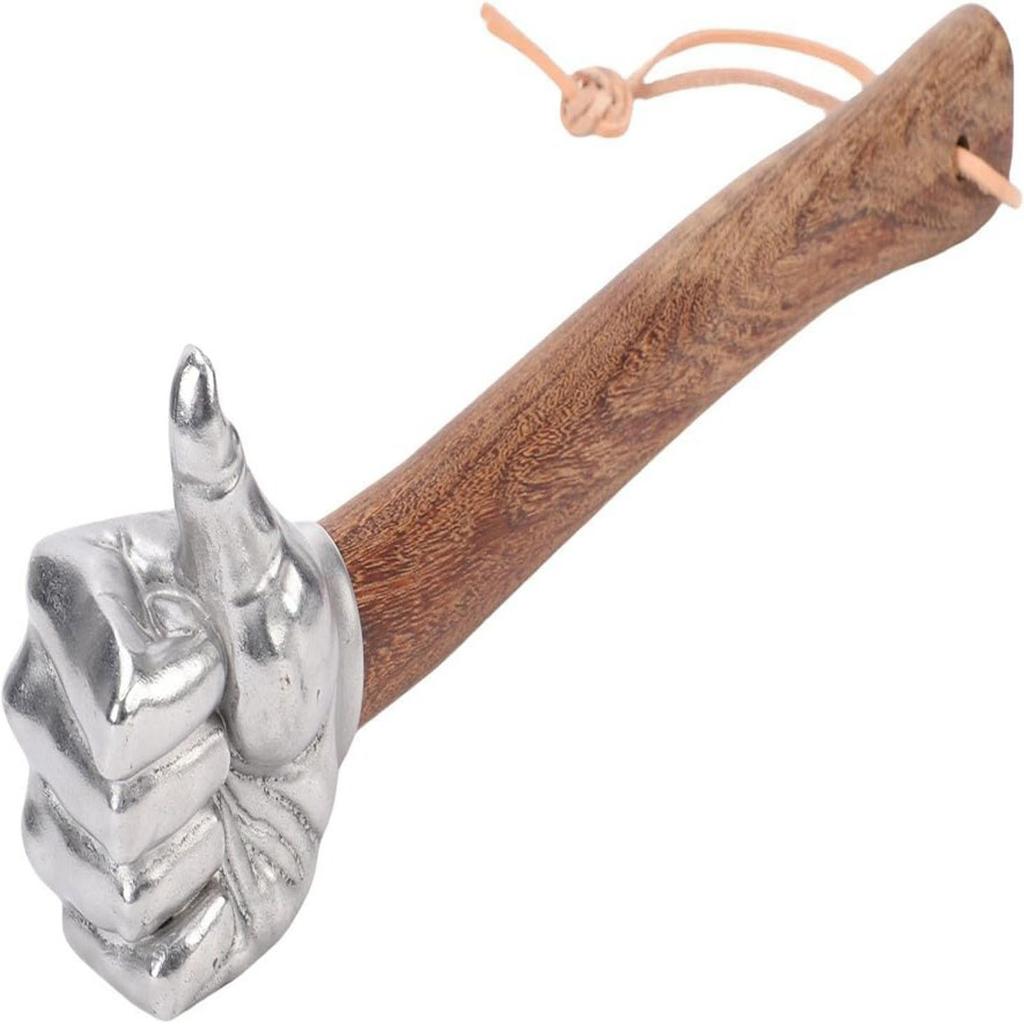 Hardened Fist Hammer with Multi-Functional Integrated Wooden Handle, Pendant Design, Tool for Construction, Gardening & Home Use