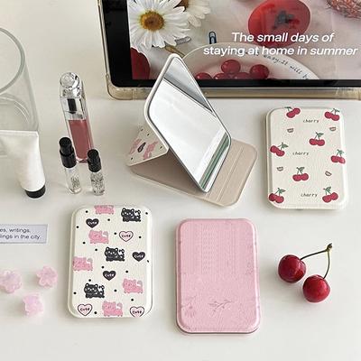 Tragbarer Mini-Make-up-Taschenspiegel Einstellbarer Winkel Desktop Klein Klappbar Kosmetikspiegel Hohe Auflösung Damen Vanity Tools