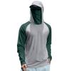 Men's Summer Color Matching Quick-drying Long-sleeved T-shirt Sun Clothing Fishing Fitness Sports Hooded Long-sleeved Top
