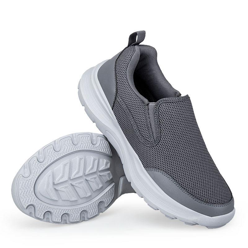 

Новые повседневные дышащие ленивые туфли на середину весны, нескользящая спортивная обувь, кроссовки 46 темно серый