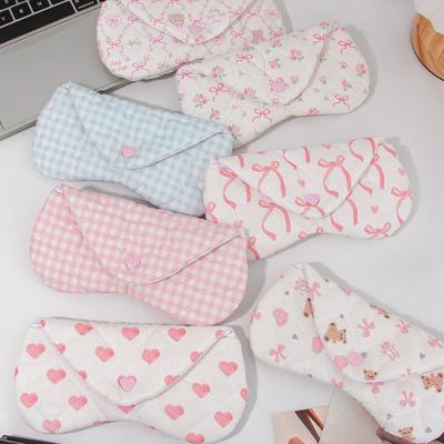 Quilted Glasses Case Quilted Eyeglass Sleeve Sunglasses Pouch Soft Eyewear Bag For Travel Purse Backpack
