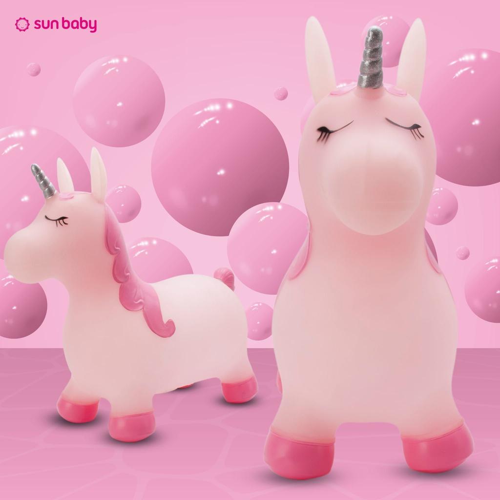 Children's Hopper for Jumping with Pump Kelly Pink With Glitter Horn