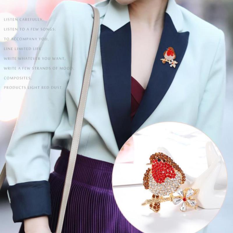 Fashion Luxury Rhinestone Animal Bird Brooches For Women Clothing Coat Accessries Gifts