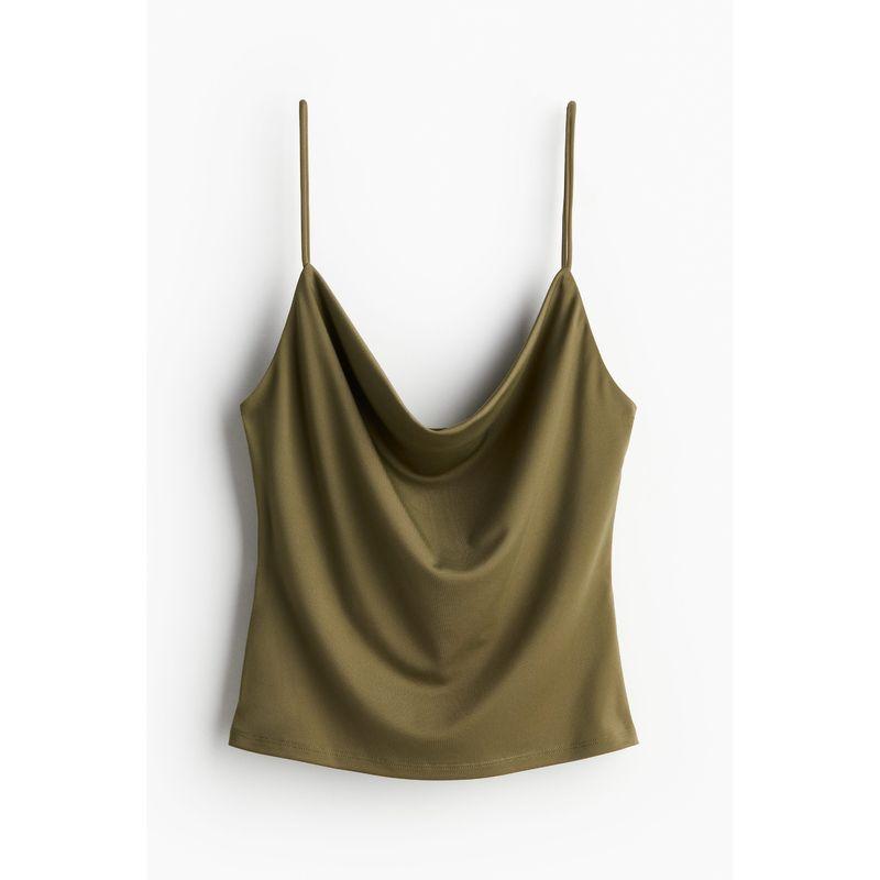 

HM Women s Autumn Draped Collar Camisole 1241106 Khaki Green 170/104