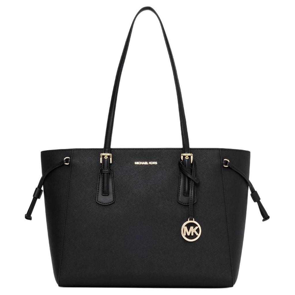 Michael Kors Voyager Stor Skulderveske Med Gullfarget Beslag Damevesker Svart 35R6GV6T7L-BLACK