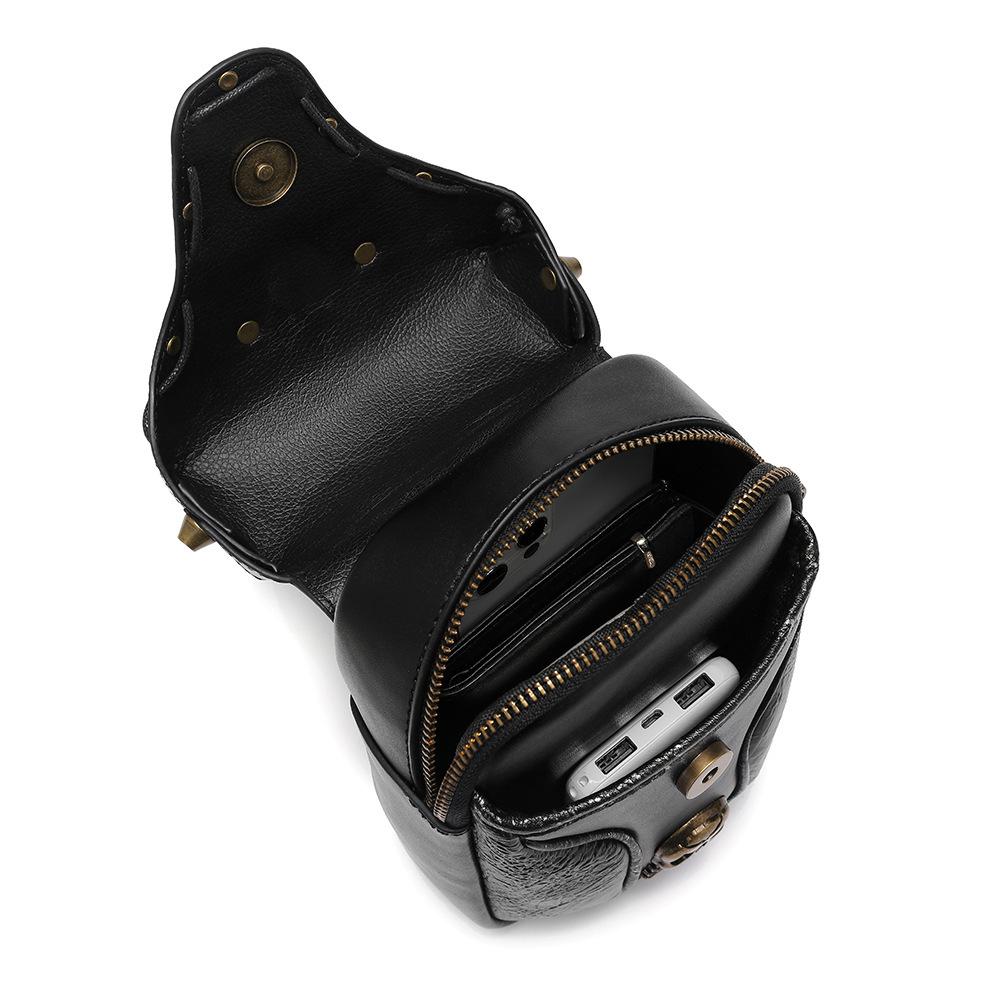 Ladies' Single-shoulder Crossbody Bag, Mini Skull Motorcycle Bag, Mobile Phone Bag