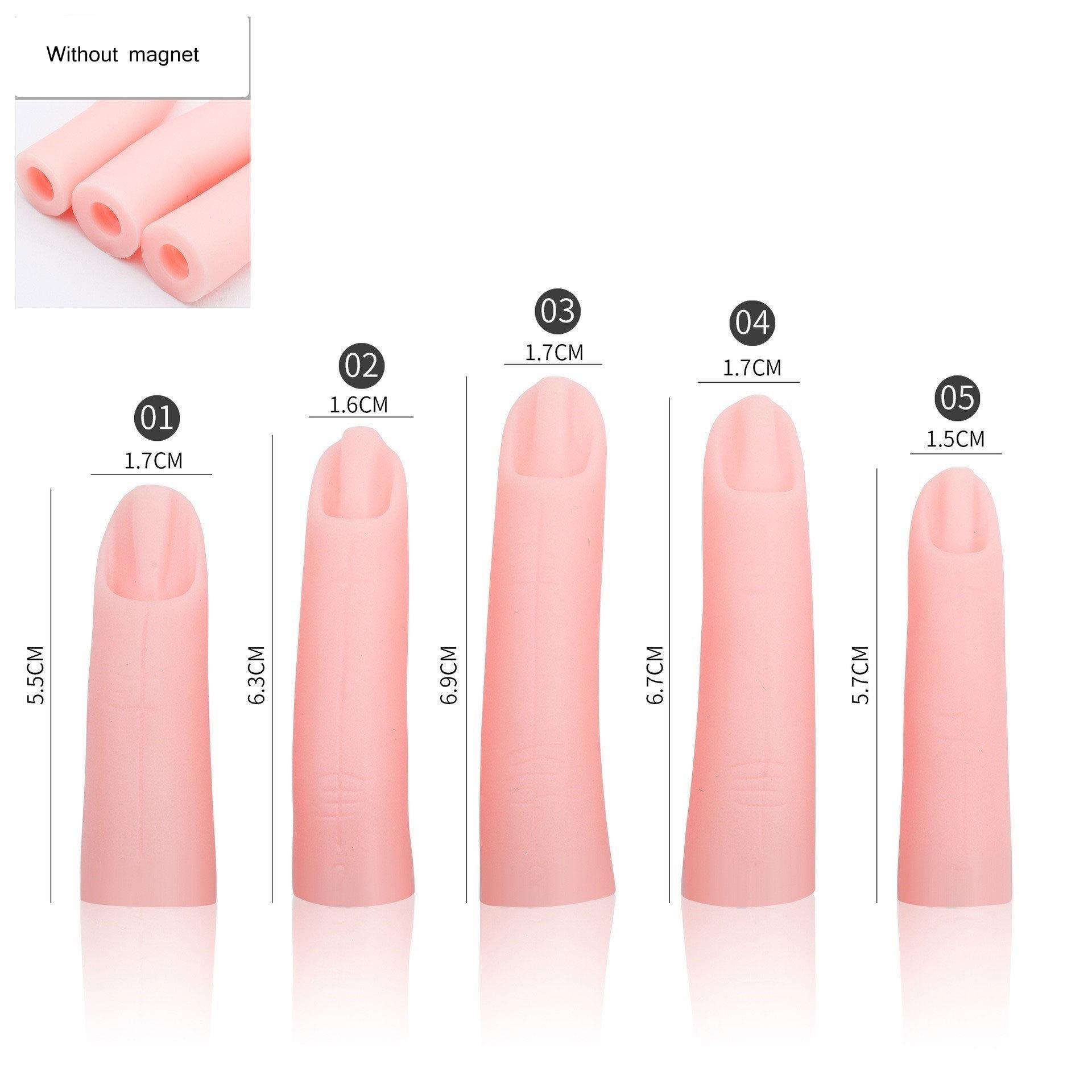 

Бесшовный силиконовый набор поддельных пальцев для практики нейл-арта