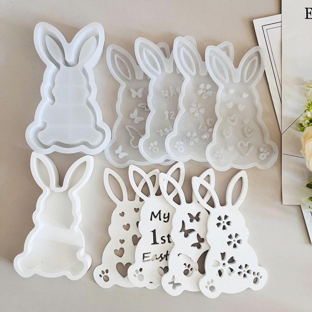 Hollow Bunny Plaster Drop Glue Mold Cartoon Rabbit Lamp Box Mold  Easter Ornament