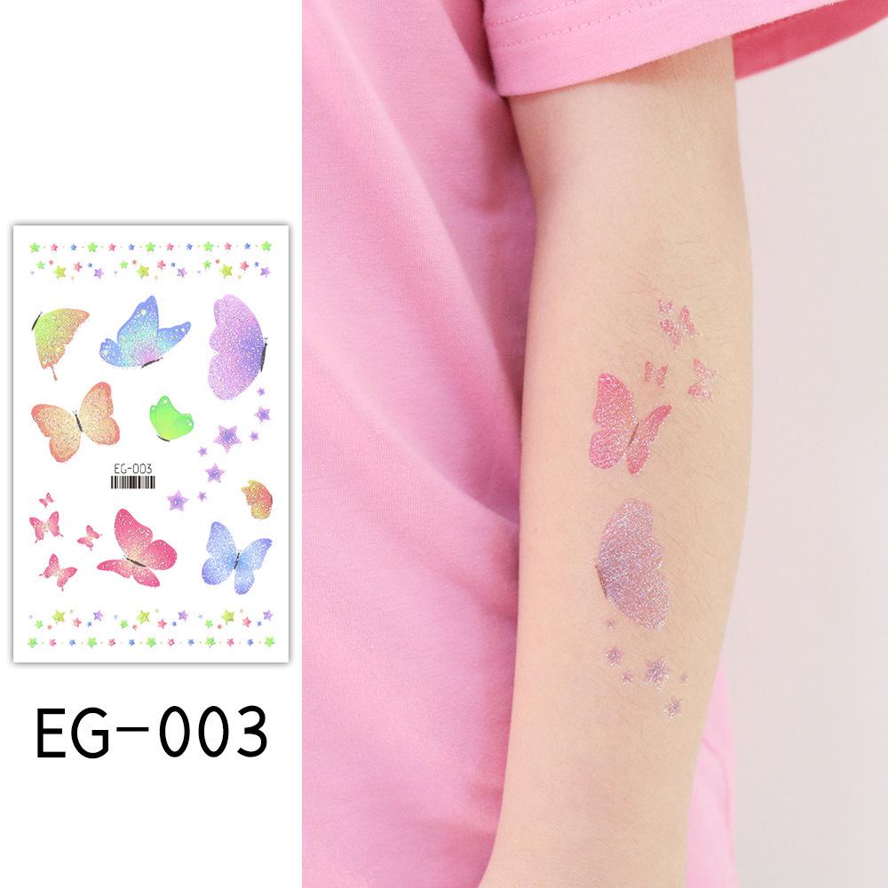 Ruikalong Cartoon Mermaid & Butterfly Glitter Tattoo Stickers for Children