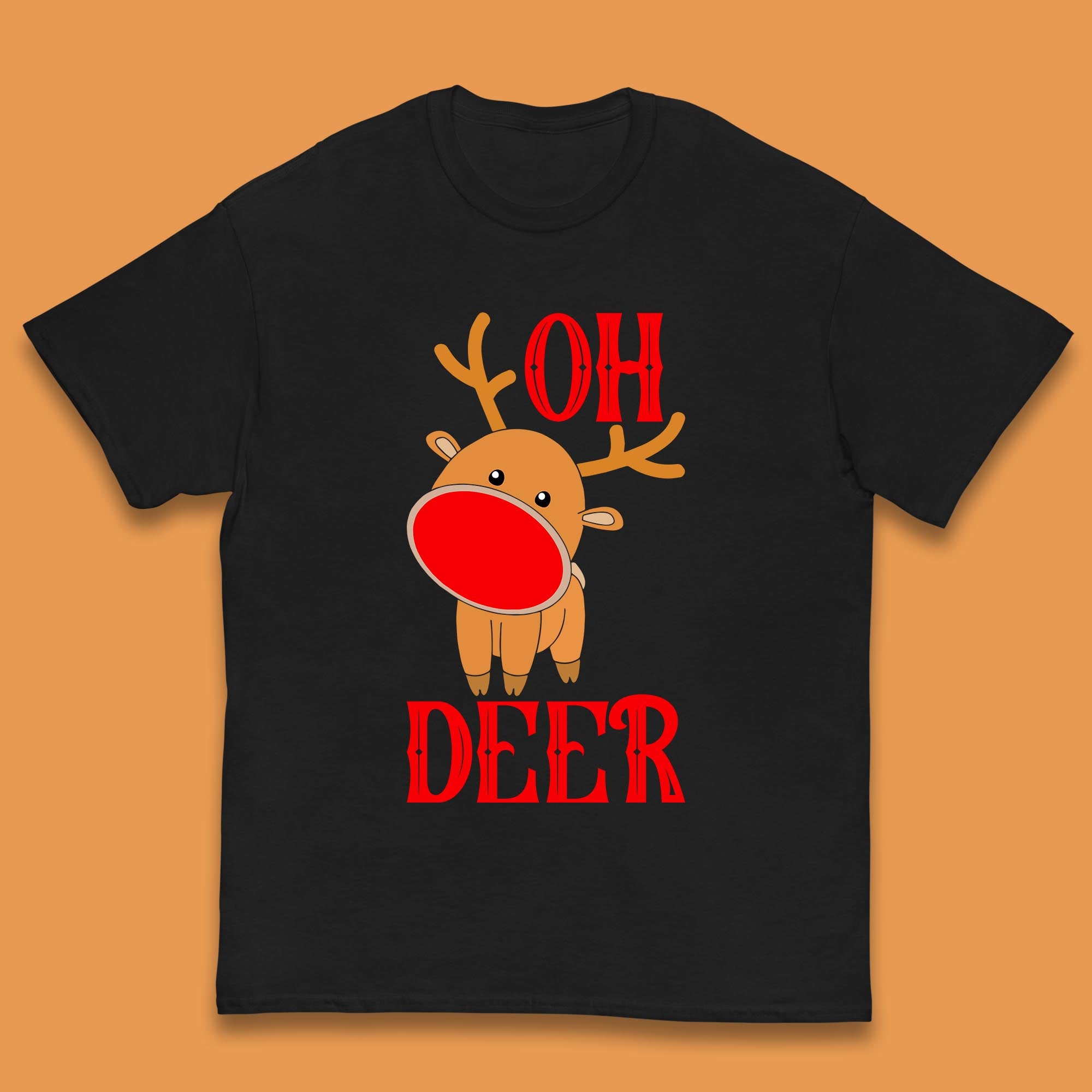 Reindeer Oh Deer Christmas Kids T Shirt Christmas Rudolph Top 100
