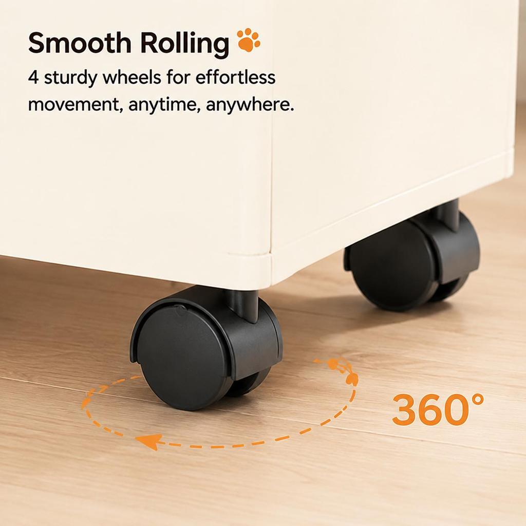 Slim Laundry Basket with Wheels Rolling Oxford Fabric Clothes Hamper Collapsible Storage Bin Toy Organizer for Narrow Space