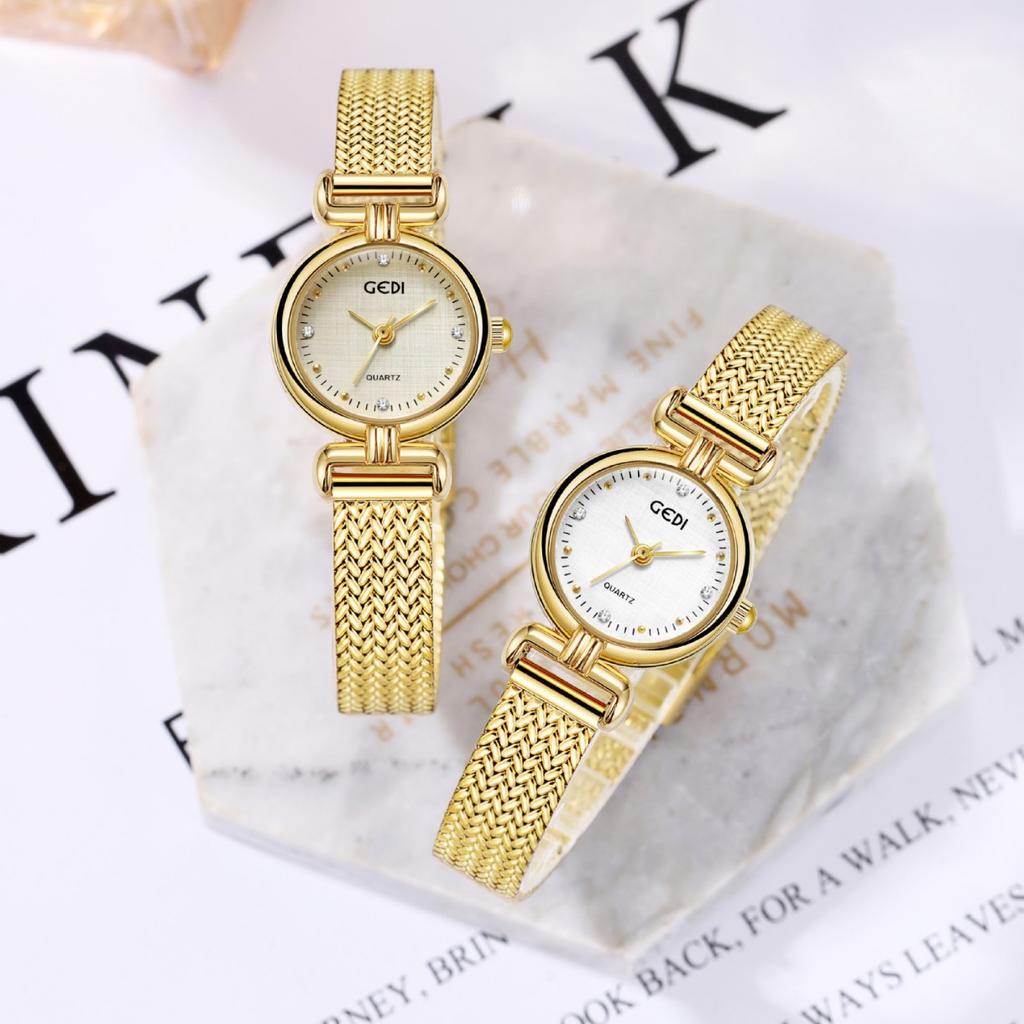 Niche High-End Women'S Watch Retro High-Value Wheat Ear Mesh With Watch Waterproof Women'S Quartz Watch