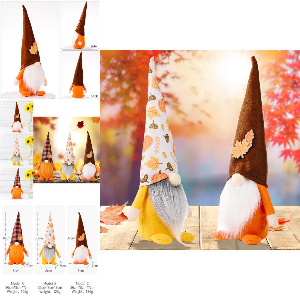 New Seasonal Home Decor Thanksgiving Pumpkin And Maple Leaf Plush Figurine For Autumn Festivities
