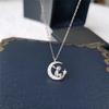 Bijoux d'influenceur pour le trajet estival dessin animé Petit Prince pendentif zircon lune collier en argent sterling S925 bijoux pour femmes