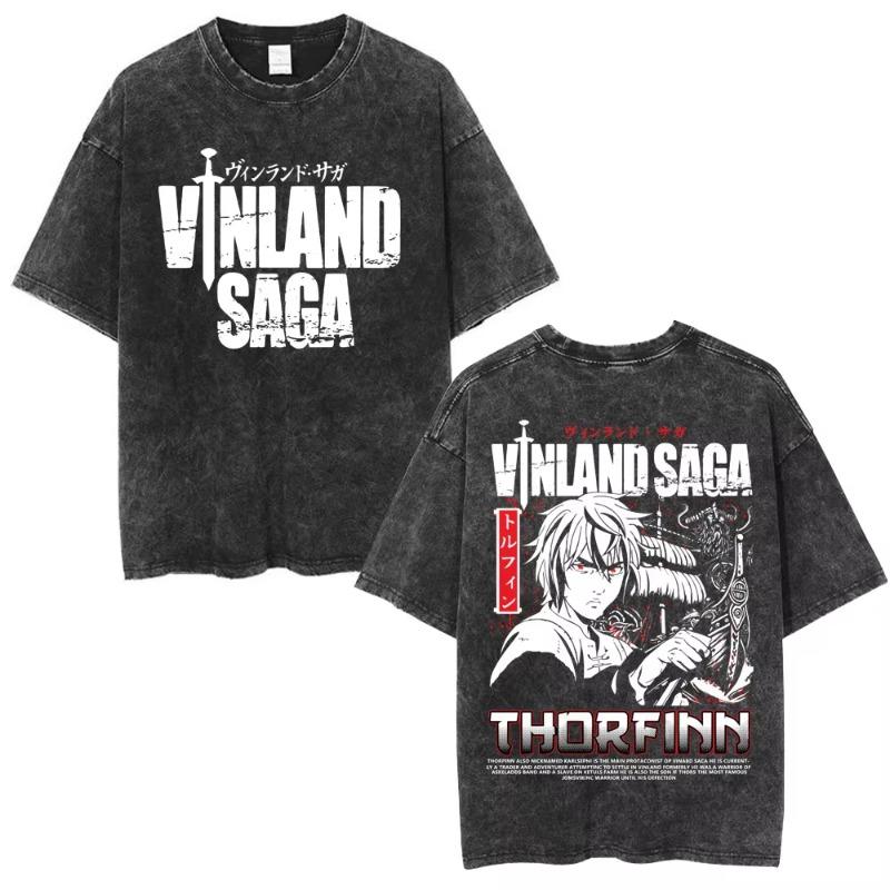 Washed Vintage Anime Vinland Saga Thorfinn You Are Not My Enemies I Have No Enemies T Shirt Men Casual Cotton T-shirts