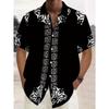 Camisa de Hombre con Estampado Retro Impresión 3D Camisa de Botones Camisa Casual Camisa de Verano Manga Corta Ropa Diaria de Vacaciones
