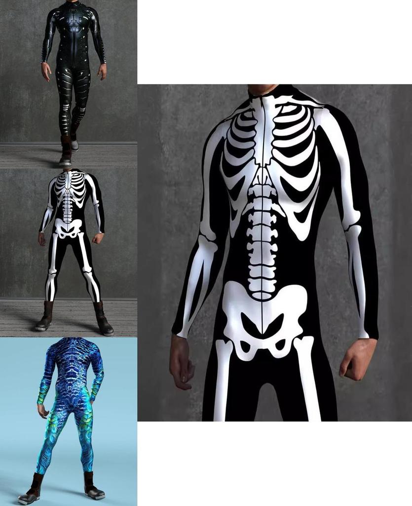 Halloween Adult 3d Digital Print Bodysuit For Cosplay And Costume Parties