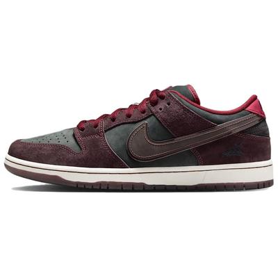 RIOT Skateshop x Dunk Low Pro SB QS Mahogany Koyu Pancar Rengi Erkek Spor Ayakkabıları Kırmızı Takım Kırmızısı Yel FZ1289-200