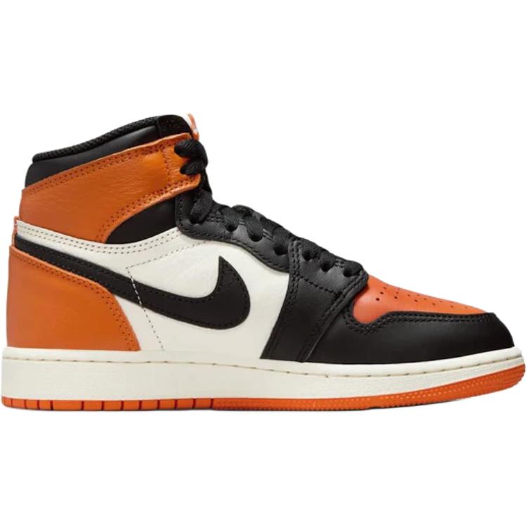 Air Jordan 1 Retro High OG GS Shattered Backboard 2025 Kids Sneakers Orange Black Sail FD1437-008
