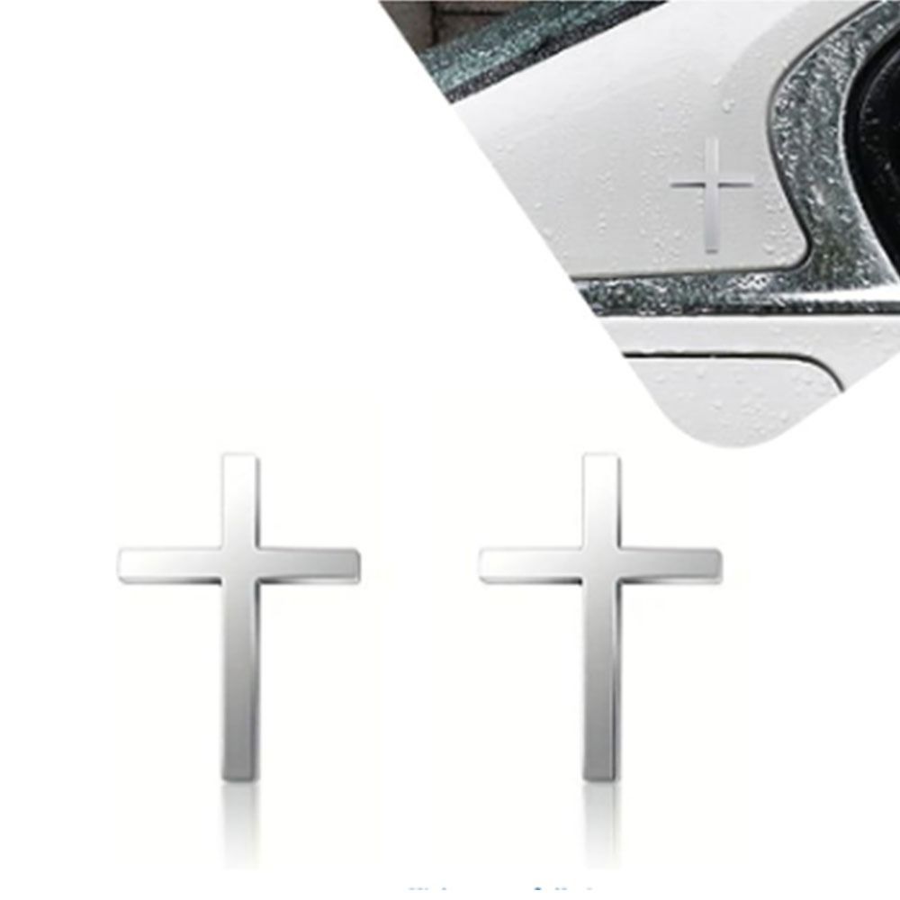 2 Stück 3D Stereo Kreuz Autoaufkleber Kreuz Design Auto Dekorationsaufkleber Auto Modifikation