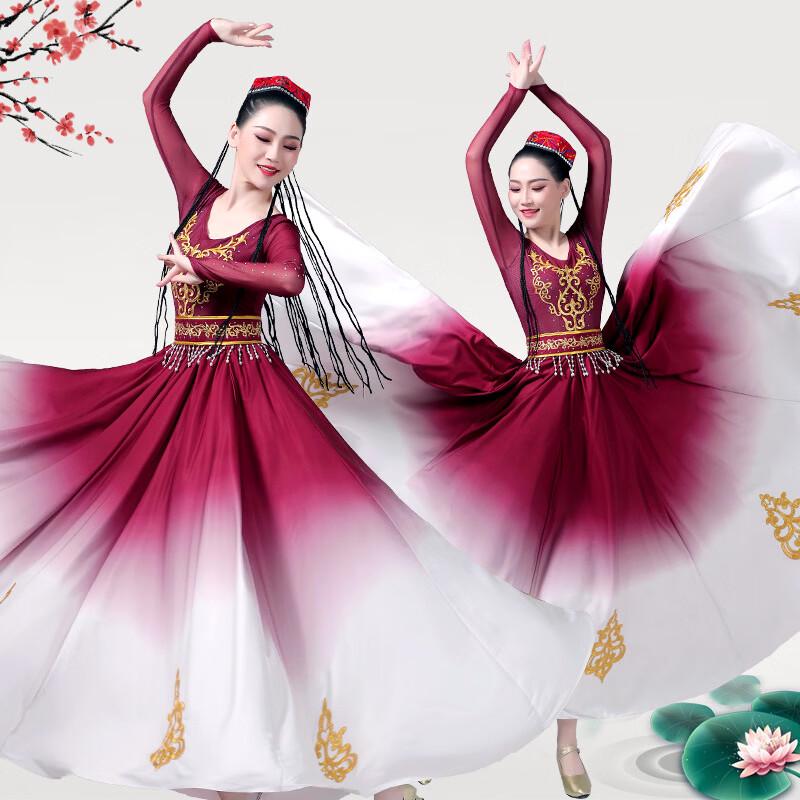 Women s Xinjiang Uyghur Dance Performance Dress 4XL