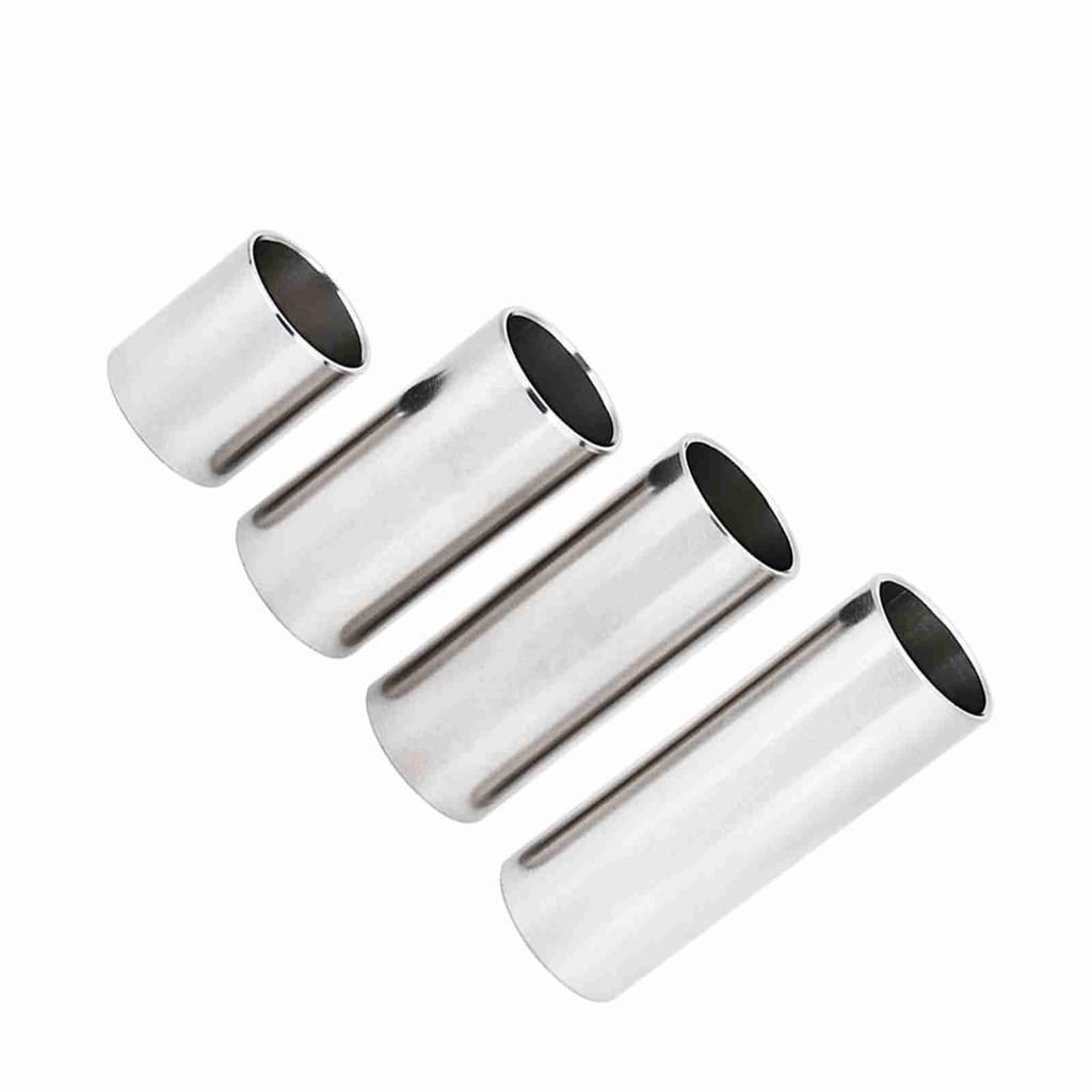 4pcs Stainless Steel Cylinder Tube Guitar Slide Tone Bar Accessory for Electric Guitar