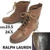 Leather Lace-Up Boots Brown Size 23.5-24.5 Vibram Sole Vintage