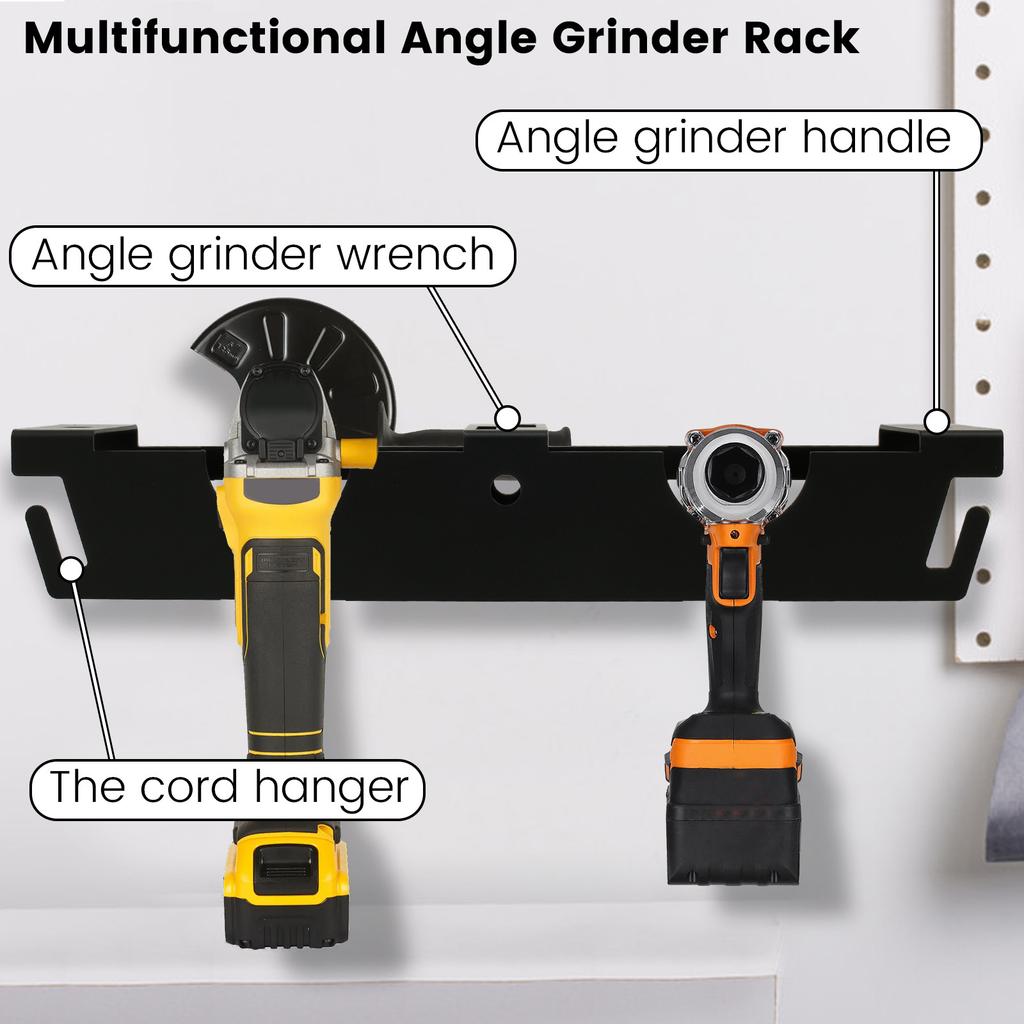 2 BUC Suport Polizor Unghiular din Oțel Carbon 2 Compartimente Montare pe Perete Raft de Depozitare pentru Polizor Suport Organizator Scule Electrice