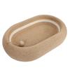 Sisal Cat Scratching Bed with Ball Interactive Ball Round Oval Rest and Scratch Pad Bowl for Home
