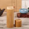 1Pc Round Portable   Natural Bamboo Tea Jar Storage Holder Container Box (2.5 x 12cm)