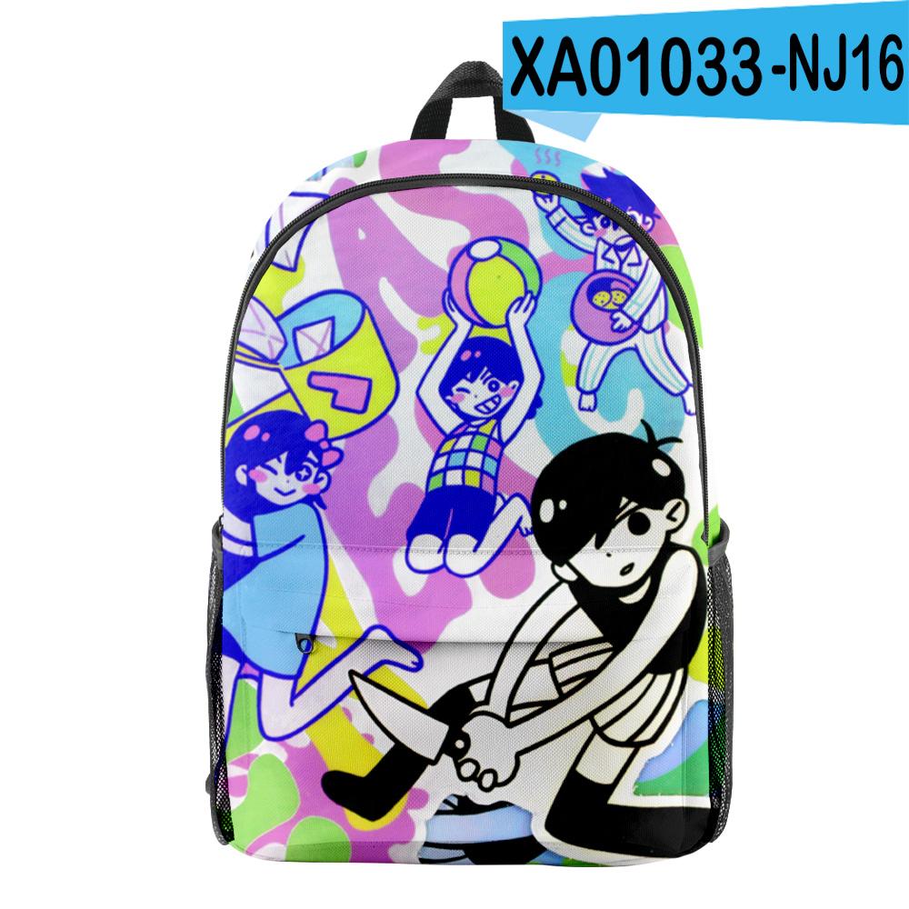 Sac à dos Scolaire Sac à dos Cahier Sac à dos Classique Nouveauté Cool Drôle Élève Omori Sac à dos de Voyage Imprimé 3D Oxford Imperméable pour Garçons/Filles