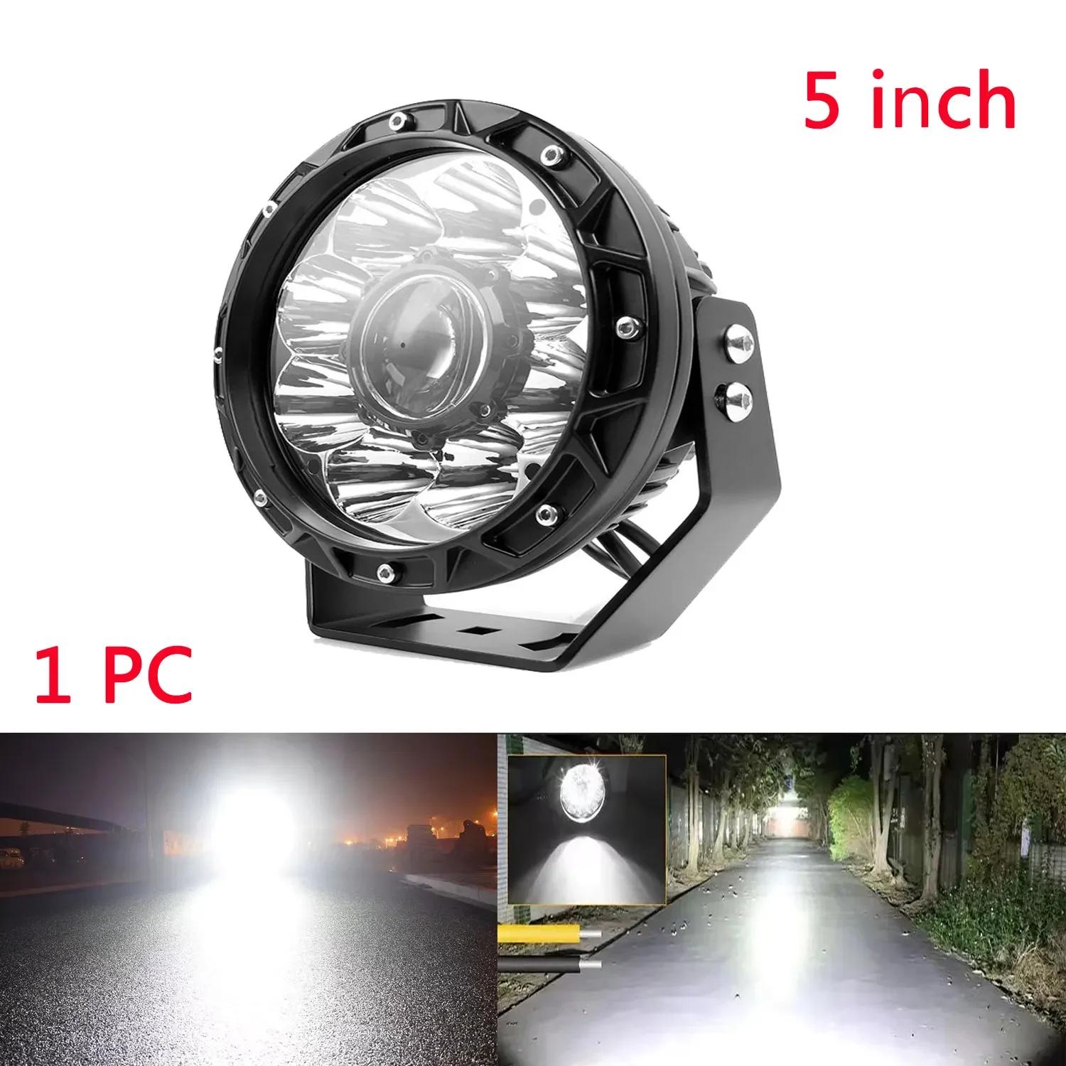

5/7inch 24V for Search Light Vehicles Spotlight LED Bulbs for Long Range High Bridges Sportbar 4x4 12v 24v Car Truck ATV SUV 1PCS 5inch White