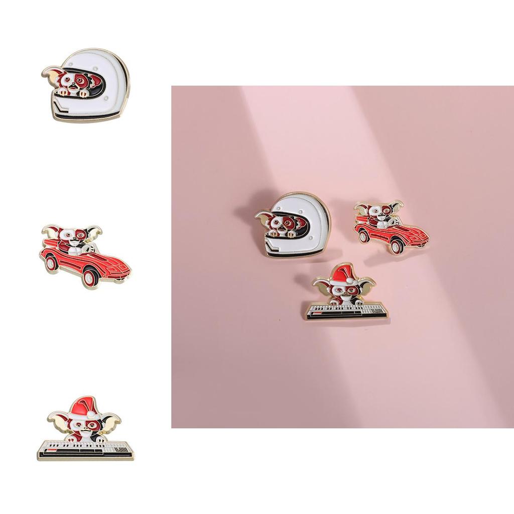 Creative Unique Cartoon Style Big Eared Monkey Pianist And Astronaut Brooch For Fun Lovers