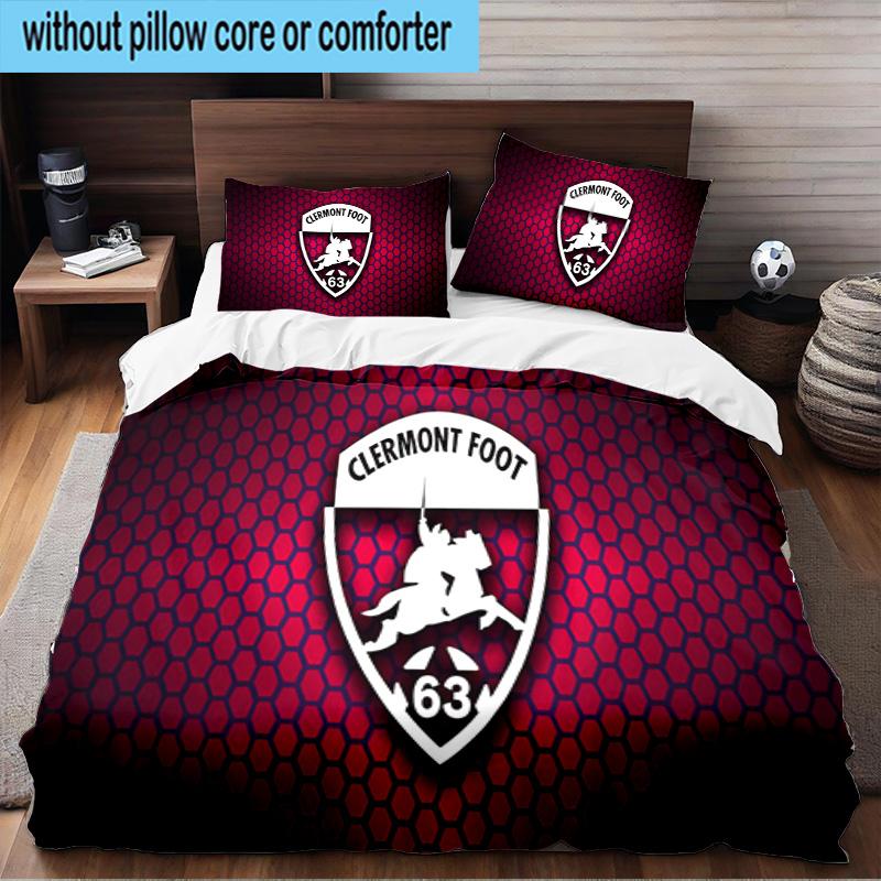 Clermont Foot Crest Design 3PCS Print Bedding Set, Includes A Duvet Cover and Two Pillowcases for Bedroom, Dormitory, Suitable for All Seasons