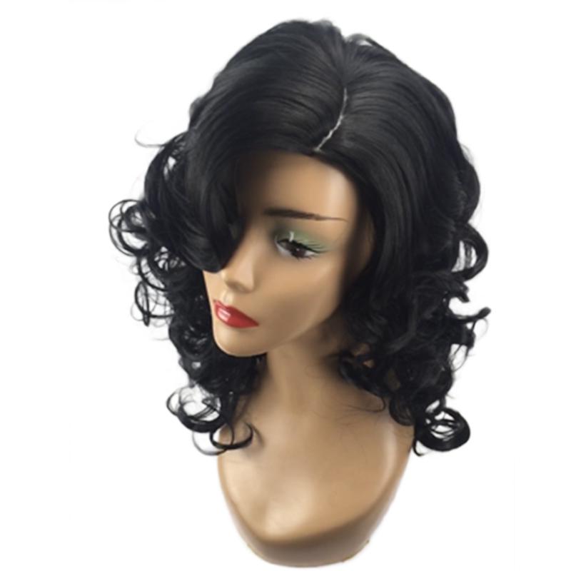 black wig with side bangs