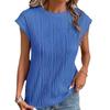 2025 Women's European & American Fashion Textured Round Neck Short Sleeve T-Shirt