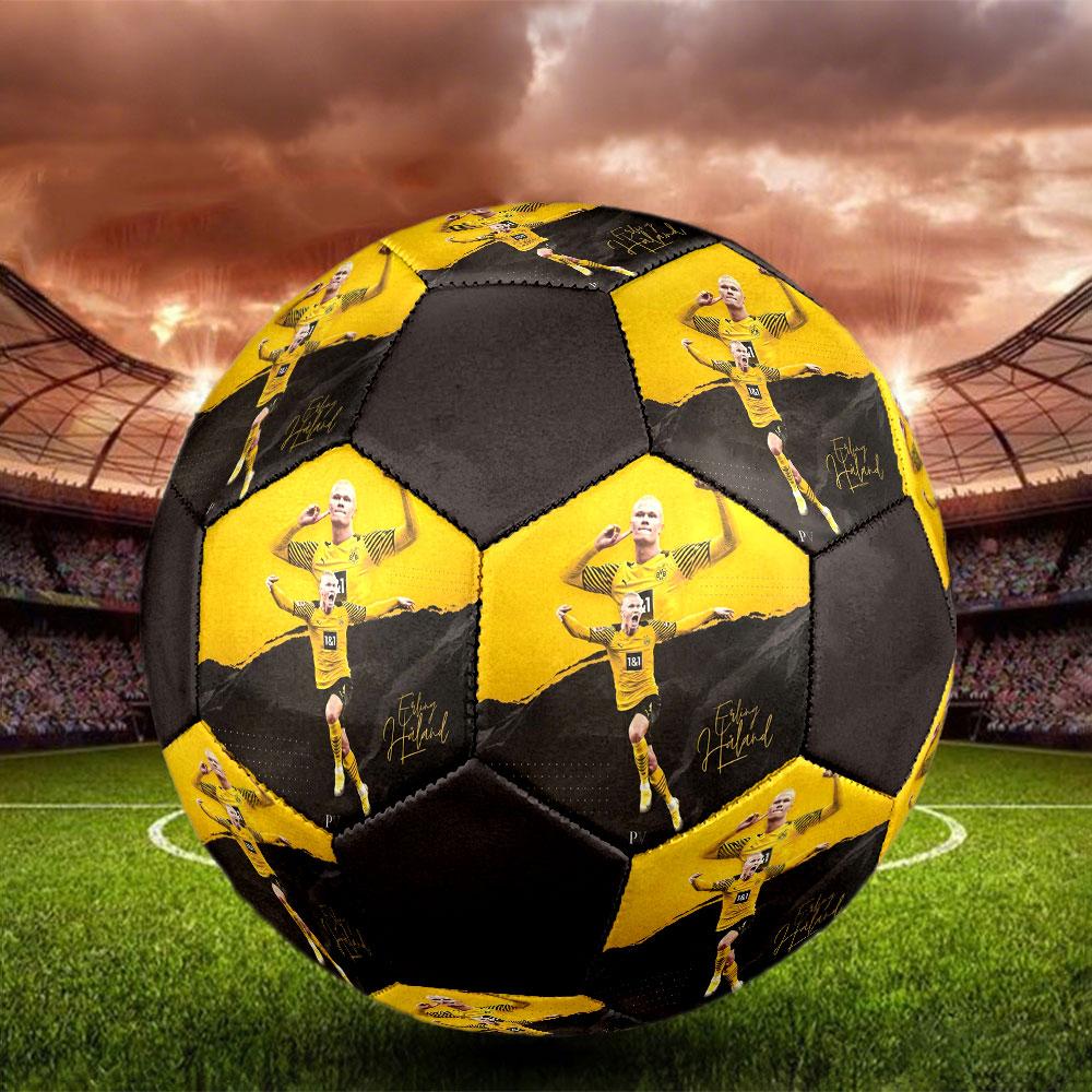 1PC Haaland Game Changer taglia 5 pallone da calcio Pallone da calcio indoor Praha Colorato Per tutte le età Cucito a macchina PVC Pronto per la competizione Resistente Alto rimbalzo