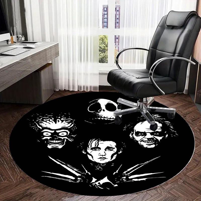 1pc Horror Icons Round Carpet, Made of Polyester,Perfect for Decorating Office Chairs, Living Rooms,fplt188