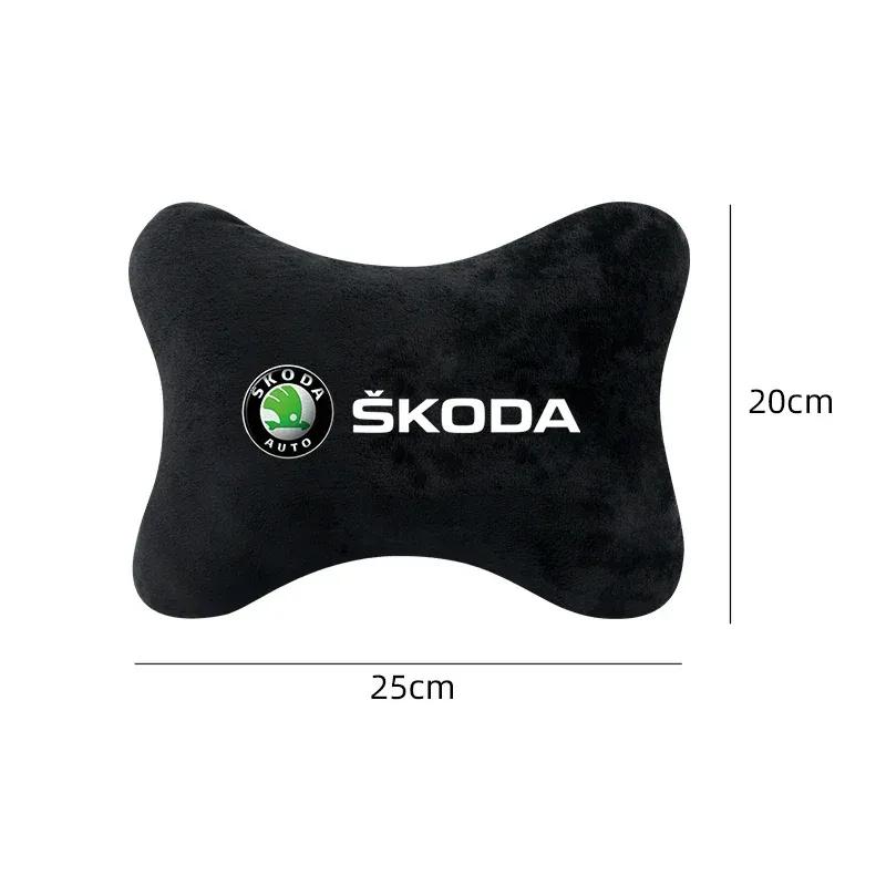 Poduszka pod szyję do samochodu Ochraniacz zagłówka z pluszu Uniwersalna poduszka na zagłówek i oparcie Do Skoda FABIA YETI KAMIQ KODIAQ SUPERB RAPID