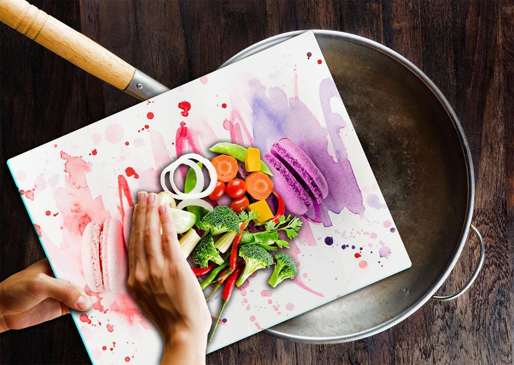 Glass Plate Cutting Board 52X40 Pop Art
