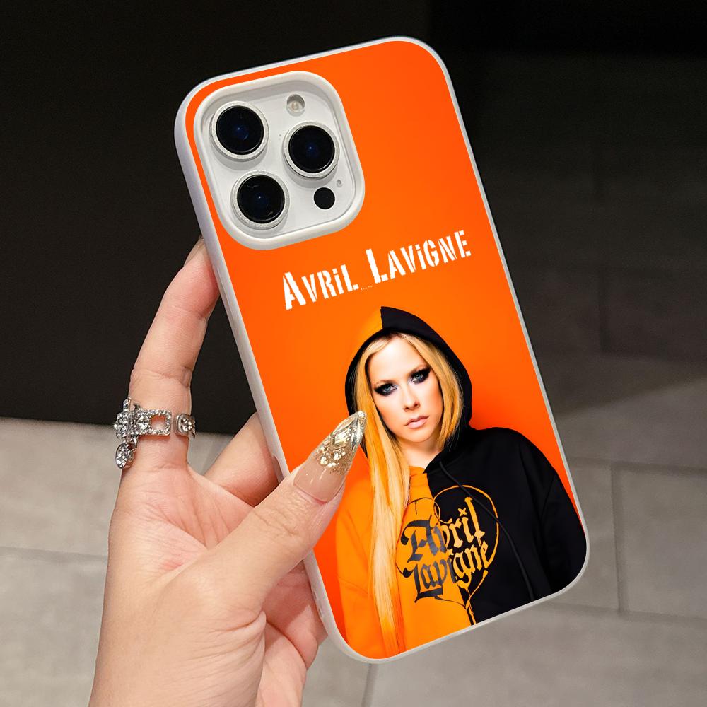 Avril Lavigne Jelly Double layer White Mobile Phone Case for iPhone 17 16 15 14 13 12 11 Air Pro Max Plus Protective