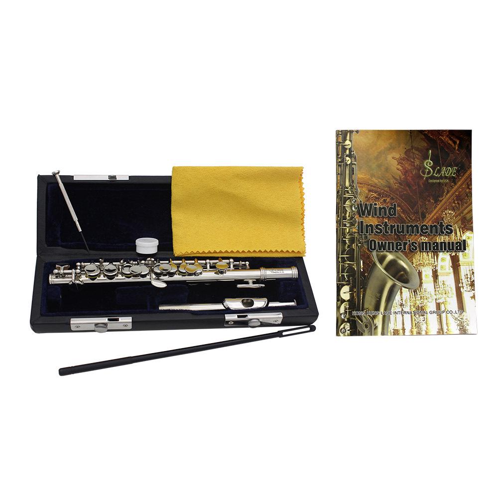 SLADE Silver Piccolo, C Key, 16 Holes, White Brass Body with E Key – Beginner Grade Exam Instrument.