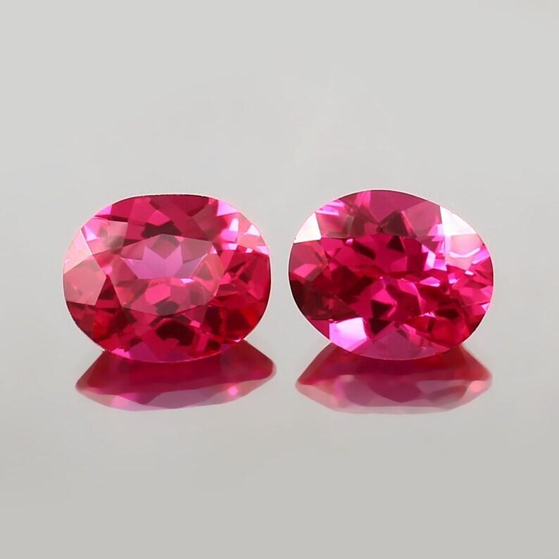 AAA 10x8 MM Flawless Blood Red Ruby Oval Cut Loose Gemstone Mozambique 2pcs