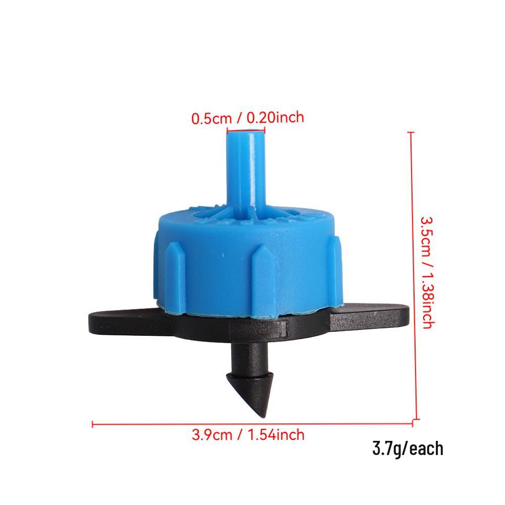 Pressure-compensated 4L/8L/h dripper: Steady flow regulator, washable drip head, irrigation pipe fitting.