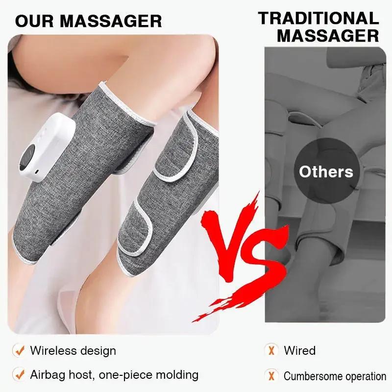 Leg Massager With Heat And Compression, Legs Massage For Circulation And Pain Relief , Heating Calf Leg Air Compression Massager