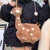 Cartoon Animal Giraffe Plush Crossbody Bag Girly Large Capacity Portable Cute Funny Giraffe Shape Shoulder Bag With Zipper Gifts