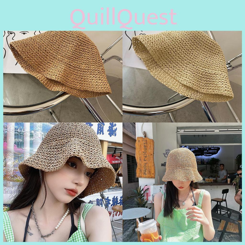 Womens Trendy Sun Hat Foldable Breathable Wide Brim Perfect For Travel Beach