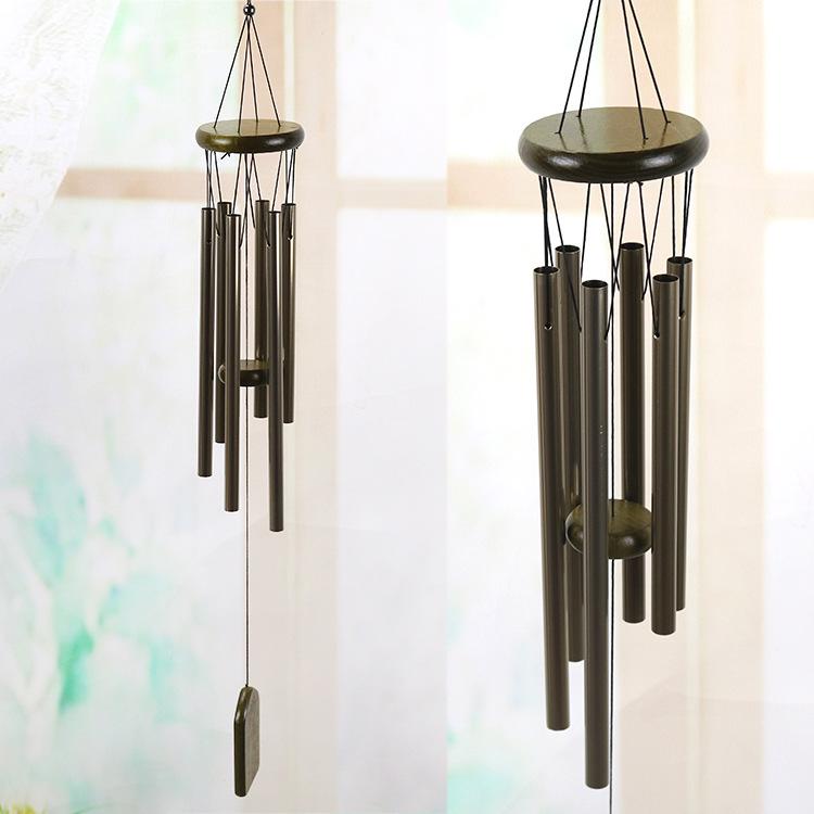Retro Wooden & Metal Wind Chime: Pastoral Wall Hanging Ornament & Creative Home Gift Pendant