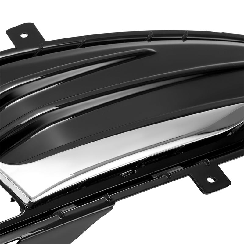 A16P-Chrome Front Bumper Fog Light Lamp Cover Bezel For Ford Edge SEL ST Titanium -2024